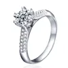 Gecertificeerde 1 karaat Moissanite Ring VVS Round Cut Lab Diamond Solitaire Ring For Women Engagement Promise Wedding Band Sieraden