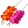 Fake Orange Color Moth Orchids Flower Long Stem Phalaenopsis Orchid Orchid 8 heads/Piece for Wedding Decorative Artificial Flowers