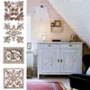 Decorative Objects & Figurines 1PC Wooden Carving Decal Unpainted Carved Sticker For Furniture Cabinet Door Frame Home Crafts Ornament Minia