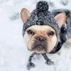 Köpek Kıyısı Kış Şapkası Pom Beanie Örgü Sıcak Kapak Sevimli Pet Aksesuarları Küçük Orta Büyük Dogdog için Boyun Kulak Isıtma Kaputu