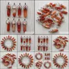 Charms Fashion Red Stripe Agate Filar Kształt Point Chakra wisiorek do kolczyków naszyjnika Biżuteria