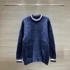 New AOP jacquard letter knitted sweater in autumn / winter 2022acquard knitting machine e Custom jnlarged detail crew neck cotton csgss5gvy