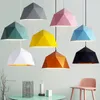 Pendant Lamps Dia 25cm Modern Living Room Macarons Lights Polygonal Diamond Lampshade E27 Nordic Restaurant Home Decor LampsPendant