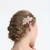 Saç Klipleri Tokalarım SLBRIDAL Gül Altın Kristal Rhinestones Çiçek Düğün Takı Tarak Gelin Başlıklar Aksesuarları Nedime Kadınlar St