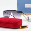 Gafas de sol de diseñador para hombre Gafas de moda para mujer Sin marco Impresión de espejo reflectante multicolor Marco de metal Tendencia de verano Protección ocular femenina Tonos para exteriores