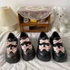 Dress Shoes Kawaii Pink Bowknot Mary Janes Femme 2022 Spring Fashion Pu Girls Streetwear Lolita Japanese Style Students 220516