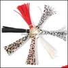 Party Favor Event Supplies Festive Home Garden Ups Tassel Card Bag Pendant Jewelry Fringe Solid Plaid Leopa DHE2R