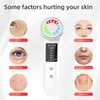 Dispositivos de cuidado facial RF LED Mesoterapia Masajeador facial Ultrasonido Depurador de piel Removedor de espinillas Limpiador de poros Nano Spray Steamer Acné Necesidad 0727