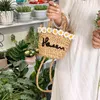 Small Fresh Daisy Beach Bag Lovely Handmade Straw Bucket Woven Bag Portable Oblique Span Single Shoulder Women's Bag 220514