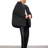 Giacca bomber da donna Parka Cappotto nero Capispalla caldo Cappotto moda solido Tasca manica lunga scozzese Giacca elegante donna invernale trf L220730