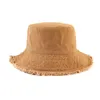Wide Brim Hats Broken Edge Fisherman Hat Female Head Circumference INS Wind Korean Summer Thin Sunshade Rough Edge Cap Large Face Small