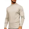 Camisetas masculinas camisetas masculinas de inverno quente meia-gola alta moda térmica térmica Homem pescoço de camiseta básica Blusa de capa de manga longa