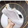 The Fashion Women Shoes Men skórzana platforma nad rozmiarem Sole Sneakers White Black Casual HC190903