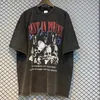 T-shirty męskie T-shirty z grafiką czaszki Bawełniana koszulka Harajuku Oversize Hip-hopowe topy z nadrukiem Retro Wash Tee Mężczyźni Streetwear Lato Vintage Tkanina