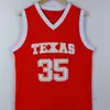 Xflsp Texas Longhorns Kevin Durant 35 Maillots de basket-ball universitaires rétro rétro Broderie cousue