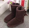 203 Hoge kwaliteit Aus L boog U korte vrouwen snowboots Zachte comfortabele Schapenvacht warm houden pluche laarzen met kaart stofzak mooie geschenken 5032G