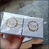 Gift Wrap 100 stks / partij Fabricage Custom White der Parterboard Box Verpakking Oorbel Armband Ketting Hanger Stam Folie Logo Drop Delivery 20