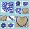 Chains Necklaces Pendants Jewelry 10Mm Natural Sapphire Blue Jade Round Gemstone Beads Necklace 18" Aaachains Drop Delivery 2 Dhjhg