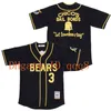 QQQ8 AIR01 Toppkvalitet Bad News Bears Tanner Boyle Jerseys #12 Kelly Leak #3 White Black 100% Stitched Baseball Jersey