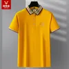 Herren-Sommer-T-Shirt, Spot-Stickerei, einfarbig, kurzärmelig, lässig, modisch, Business-Herren-Poloshirt 220608