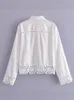 PBZA4786050 Kvinnor Sweet Fashion Crochet Splicing Bluses Vintage Långärmad knapp-up kvinnliga skjortor Chic Tops4786/050 220727
