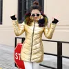 Women's Trench Coats Women Winter Jackets Short Warm Coat Silver Color Style 2022 Ladies Parka Luxury Fur Collar Plus Size S-3XL