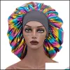 Bonnet / Skl Casquettes Chapeaux Chapeaux Foulards Gants Accessoires De Mode Colorf Large Bande Extra Large Satin Bonnet Sommeil Femmes Dh708