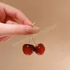 Mode fruits rouges boucles d'oreilles fille femmes doux cerise boucles d'oreilles longue boucle d'oreille tempérament bijoux cadeau