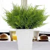 장식용 꽃 화환 7 개 가지 페르시아 잔디 플라스틱 인공 냄비 녹색 식물 홈 파티 장식 장식 장식