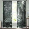 Curtain & Drapes Halloween Architecture Horror Night Tulle Sheer Window Curtains For Living Room The Bedroom Modern Voile Organza DrapesCurt