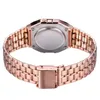 Montres-bracelets femmes hommes unisexe montre bracelet en acier Watche luxe affaires or Vintage horloge multifonction LED sport numérique cadeau mâle Reloj