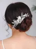 Kopfbedeckungen Ankunft handgemachte Hochzeit Blumen Haarkamm Silber Kopfbedeckungen Brautfrisuren Schmuck Fascinators für FrauenKopfbedeckungen