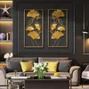 Dekoratif nesneler figürinler nordic ev dekorasyon metal duvar ginkgo yaprağı demir el oturma odası kanepe arka plan asmaDecorative