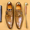 Zapatos de vestir Moda Hombres Formal Vintage Casual Casual Cuero Genuino Negocio Boda Oxfords Diseñador Brogue Office