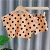 Summer Kids Girls Roupos Roupos Sets Baby Polka Dot Loose Camista curta Tops Tops For Children Girls Clothing 220620