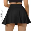 Womens Pleated Tennis Skirt Yoga Outfits Cross High Waist Mesh Golf Skirt Breathable Fitness