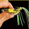 Leurre de pêche grenouille souple réaliste, appât en plastique souple pour vers, appât pour eau supérieure, Crankbait, Minnow Popper, bar, attrape-tête de serpent, ensemble d'appâts pratique et pratique