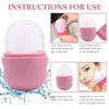 Rouleau de glace réutilisable pour le visage et les yeux, masseur en Silicone Gua Sha, rétrécit les Pores, réduit l'acné, beauté du visage, soins de la peau, outils 220429