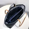 Designer-Umhängetasche, Briefdruck, gestreift, Abendtaschen, große Kapazität, Tragetasche, Segeltuch, japanische Freizeit-Handtasche, Einkaufstaschen für Damen