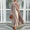 Fritidsklänningar Ramadan Eid Mubarak Chiffon Open Abaya Kimono Dubai Turkiet Islam Kaftan Muslimsk Klänning Kläder Abayas För Kvinnor Robe Femme Kaftan