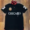 Herrpolos trendiga stadsnamn Badge Chicago Kort ärmskjorta Män t-shirt247c