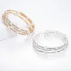 Braccialetti di fascino perle in cristallo elegante per donne coreano color oro multistrato a catena di lusso bracciale gioielleria all'ingrosso