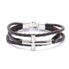 Bedelarmbanden mode lederen cross -armband mannen handgemaakte handketen buckle bangle vrouwen pulsera religieuze sieraden 1621charm lars22