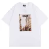 T-shirt Kith Kith 2022 Summer Men Woman Street Print Retro T Shirts White Cotton Overdimensionerad grafik T-shirts Par Casual Loose Clothing