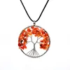Kreatywne naszyjniki drzewa życiowe Naturalne żwir Kryształ Naszyjnik Ladies Fashion Jewelry Akcesoria