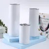 Bicchieri per sublimazione vuoti dritti Thermos per tazza da caffè con coperchi e cannuccia da viaggio Skinny per la stampa da 20 once