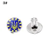 Drapeau de l'Ukraine Clip sur Boucles d'oreilles pour femmes Bijoux Symbole ukrainien Cabochon en verre Clips d'oreille Faux Piercing Boucle d'oreille Fille Cadeau Party Favor CPA4340 0323