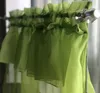 Rideaux coréens à volants, demi-vert uni pour cloison de cuisine, Voile transparent, cantonnières de fenêtre courtes, café P184HCurtain