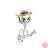 925 Sterling Silver Dangle Charm DIY Halloween Skull Sheergities Beads Bead Fit Pandora سوار سوار المجوهرات DIY
