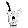 Mini reciclador Beaker Bongs Hookahs Vidro Tubos de fumo Óleo de Óleo Dabber Inline Percline